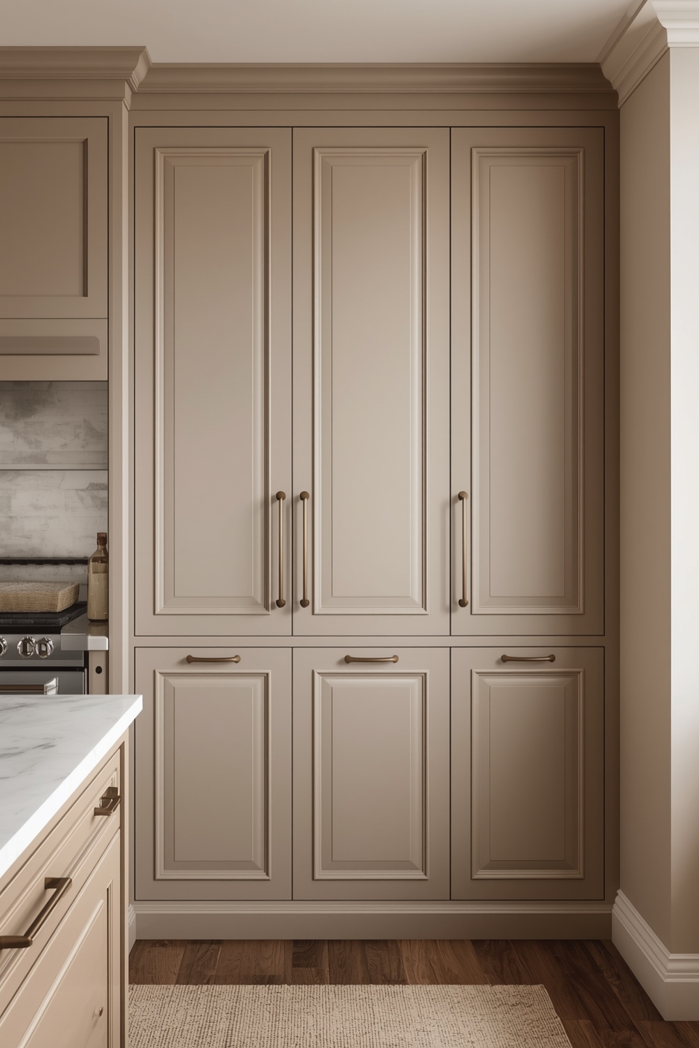 Beige Cabinets with Elegant Handles