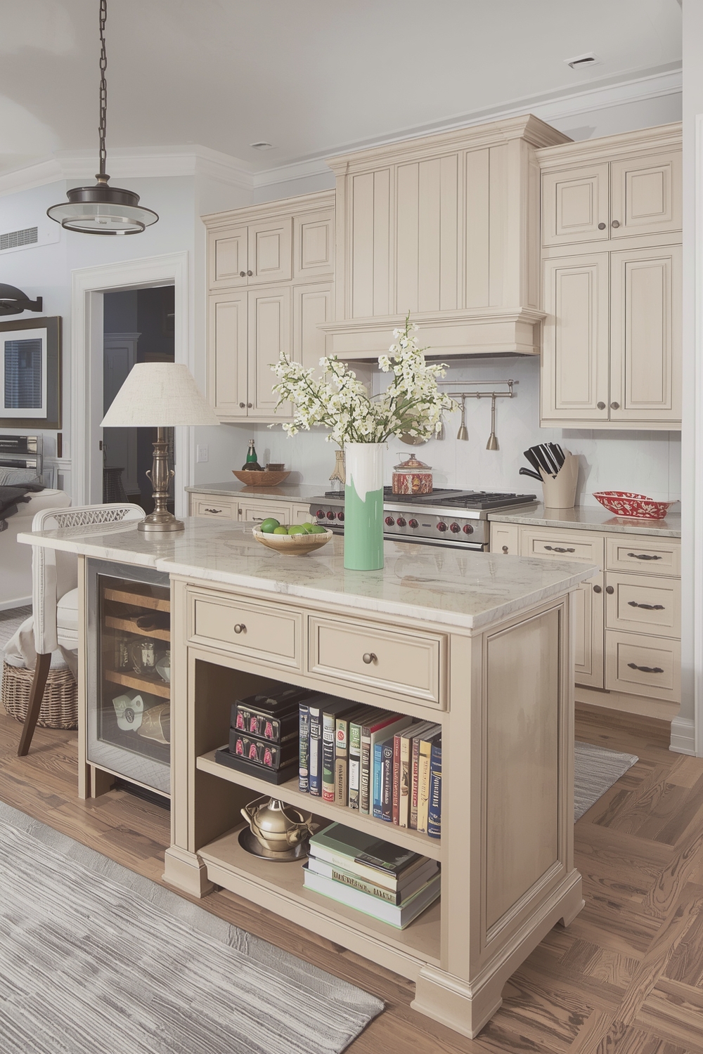 Beige Cabinets with Island