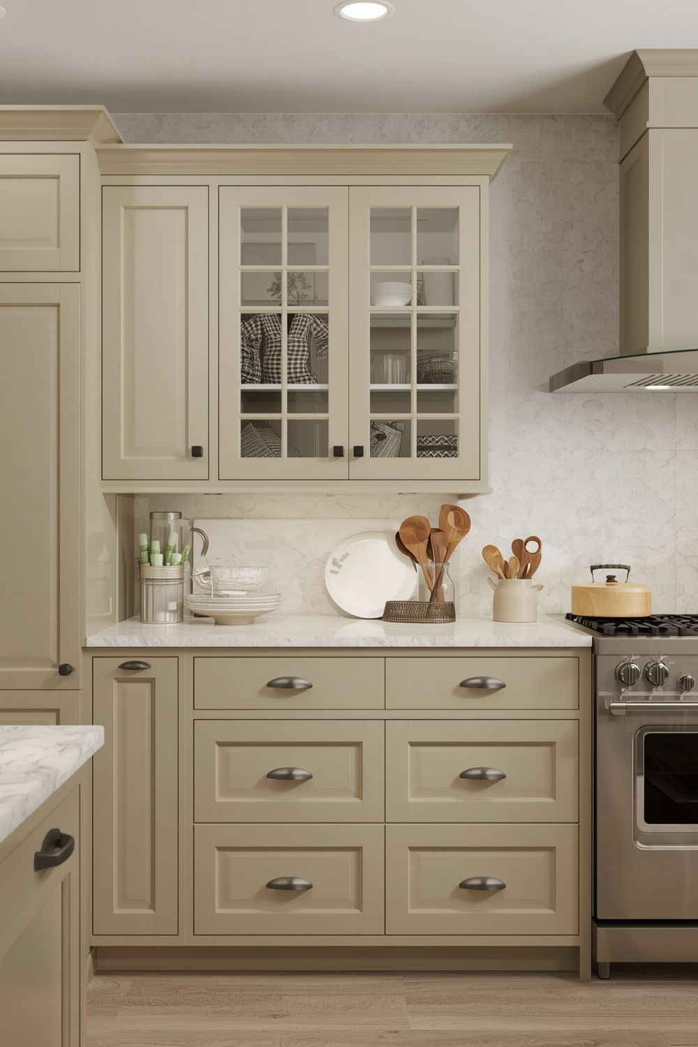 Beige Kitchen Cabinet Decor