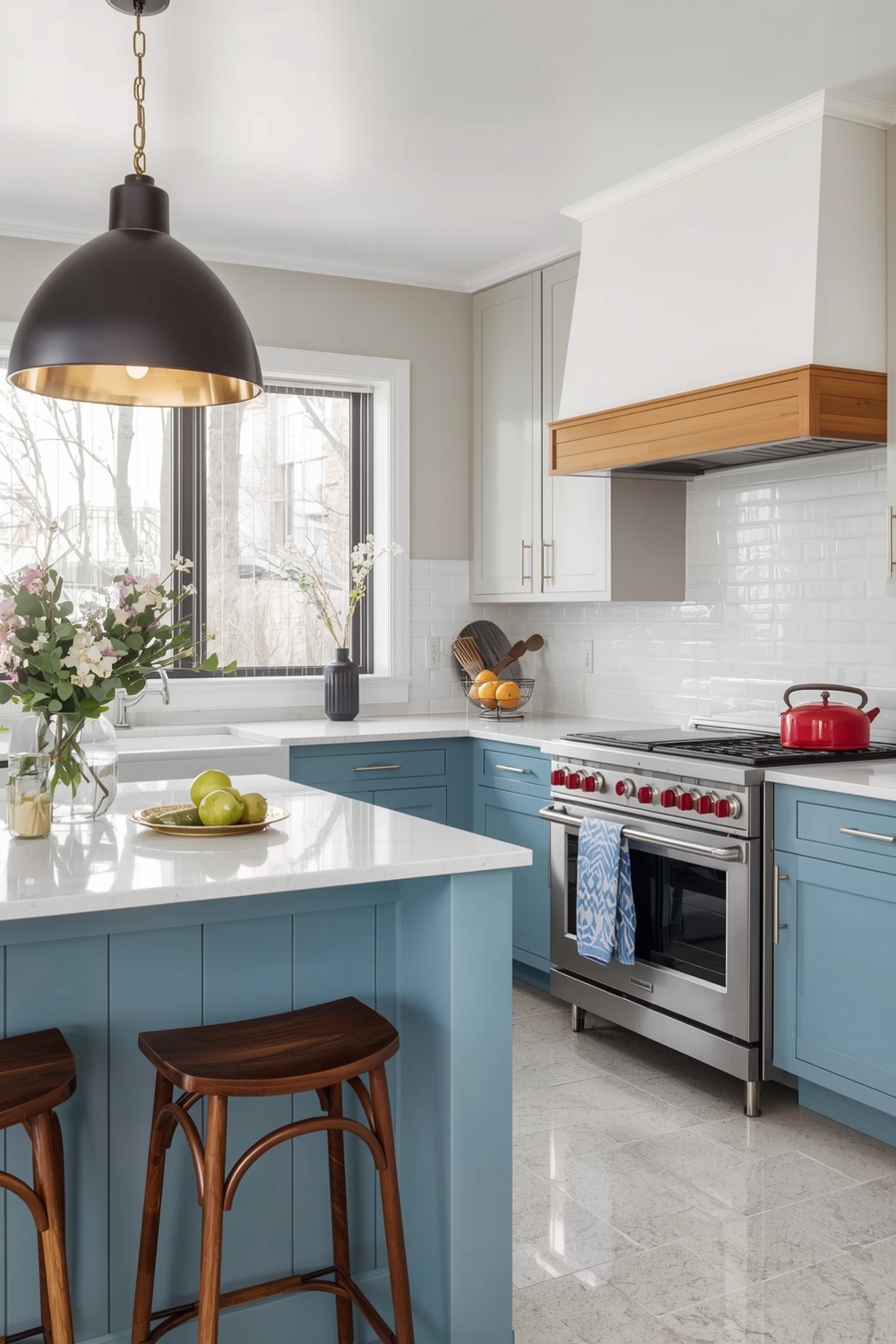 Bright Two-toned Kitchen Interiors