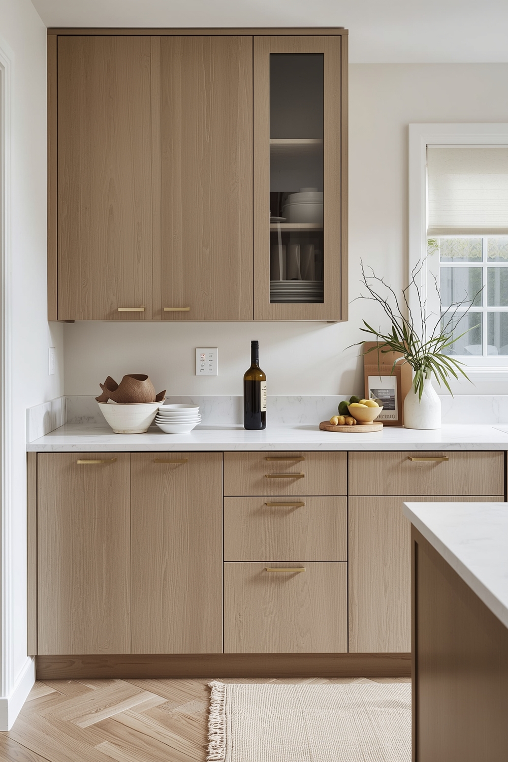 Contemporary Beige Kitchen Cabinets