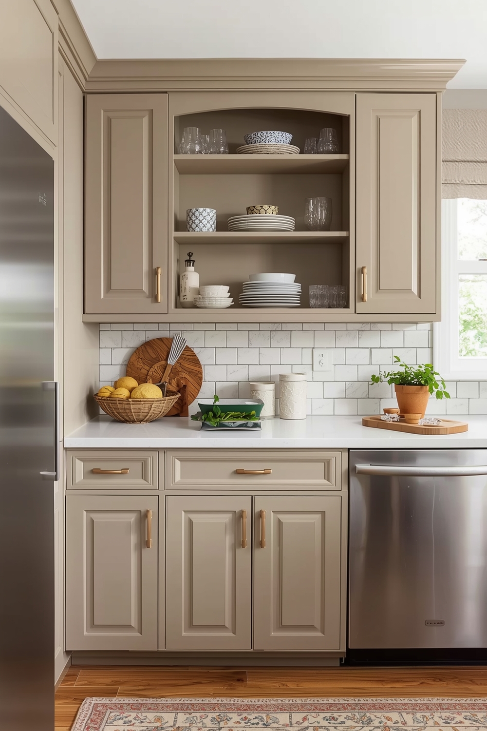 Contemporary Beige Kitchen Cabinets