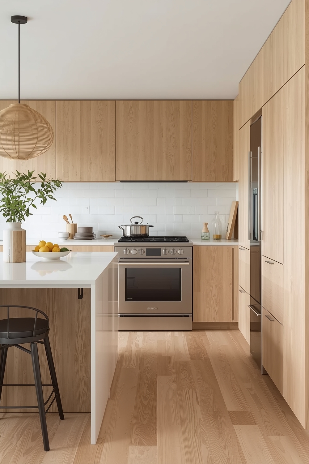 Contemporary White Oak Kitchen Layouts
