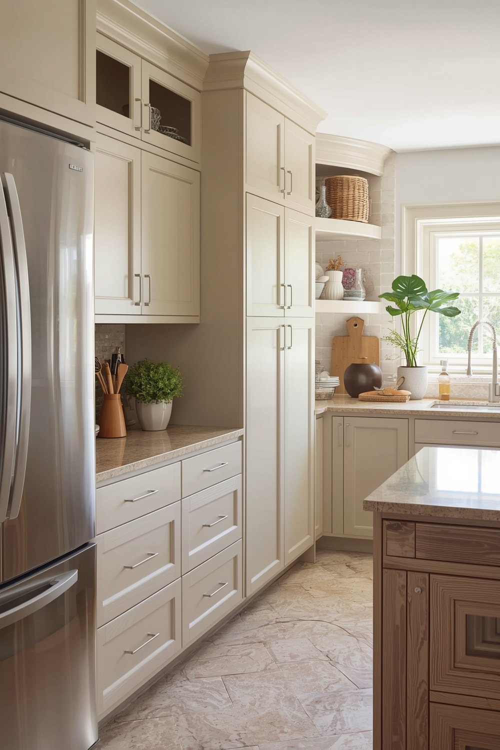 Functional Beige Kitchen Cabinets