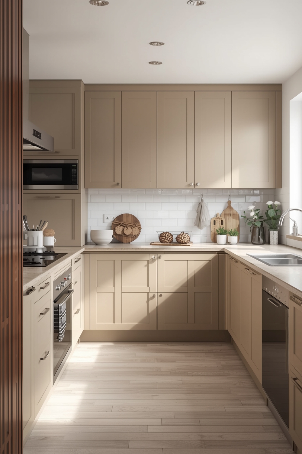 Functional Beige Kitchen Layout