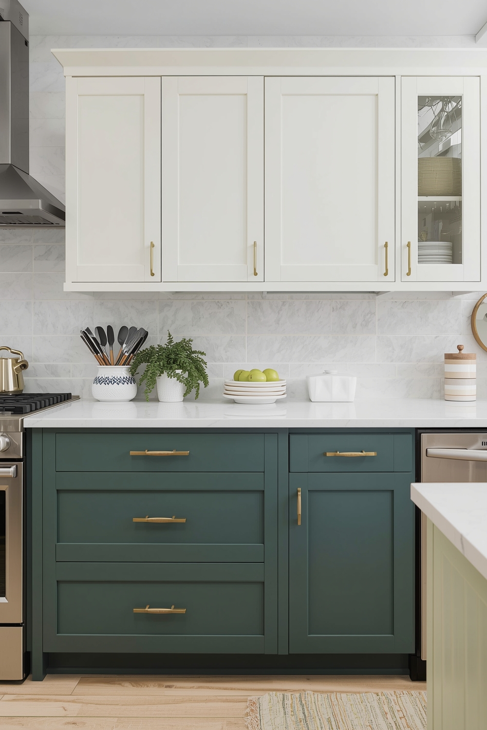 Functional Two-toned Kitchen Cabinets