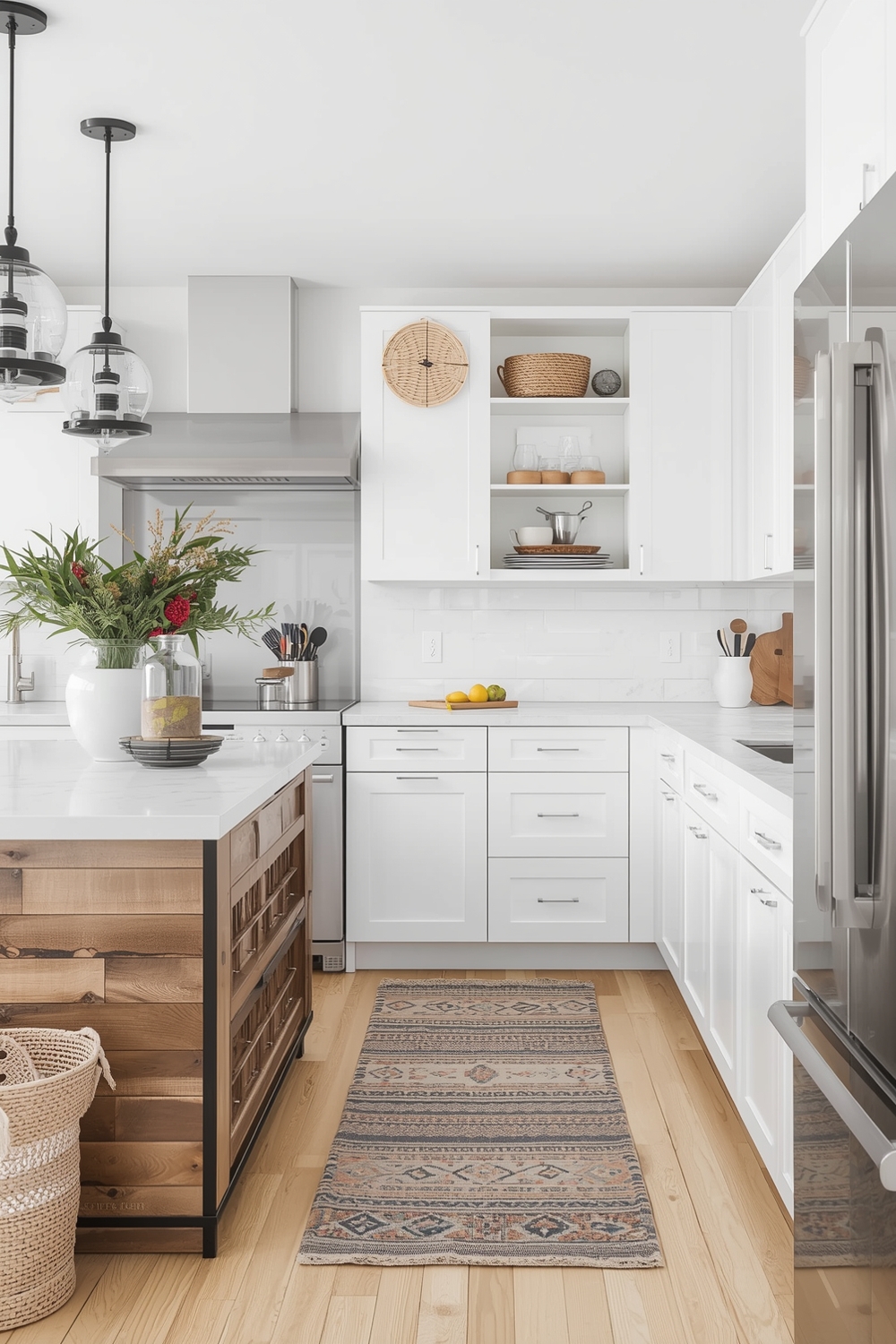 Functional White Oak Kitchen Layout
