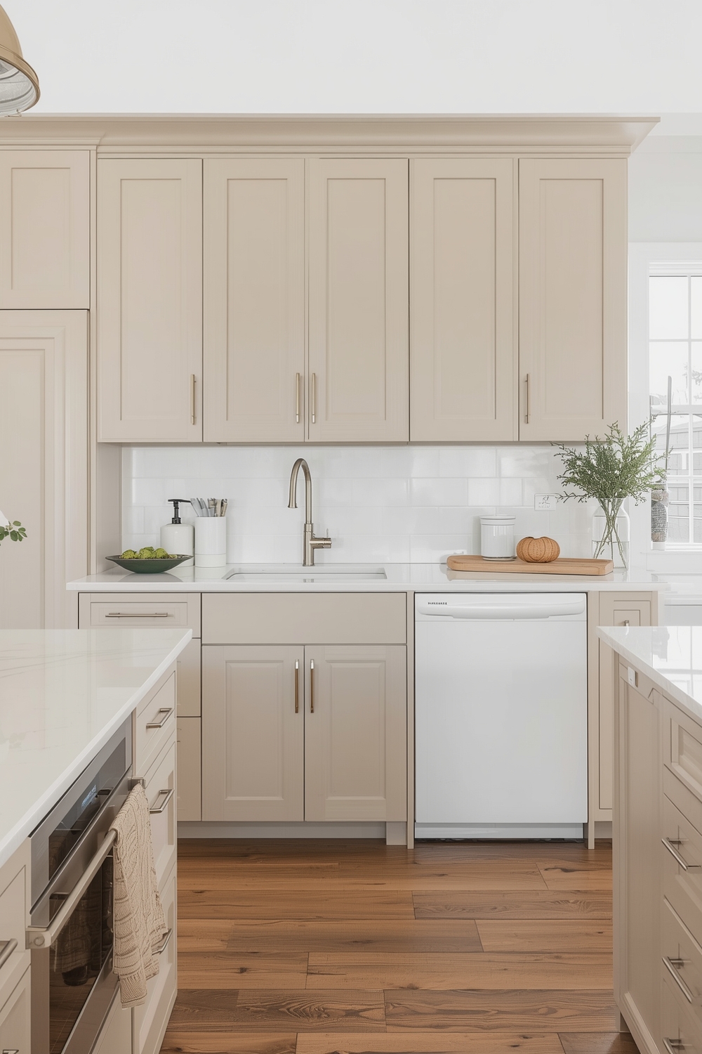 Minimalist Beige Kitchen Cabinets