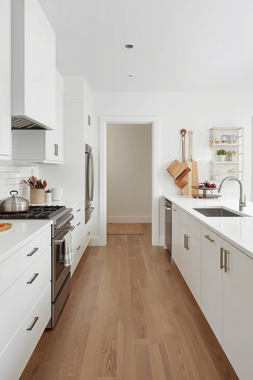 Minimalist White Oak Kitchen Layout