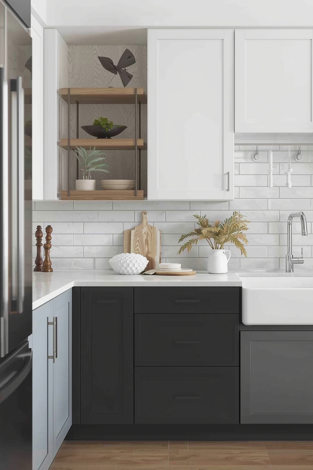 Modern Two-toned Kitchen Cabinet Combinations