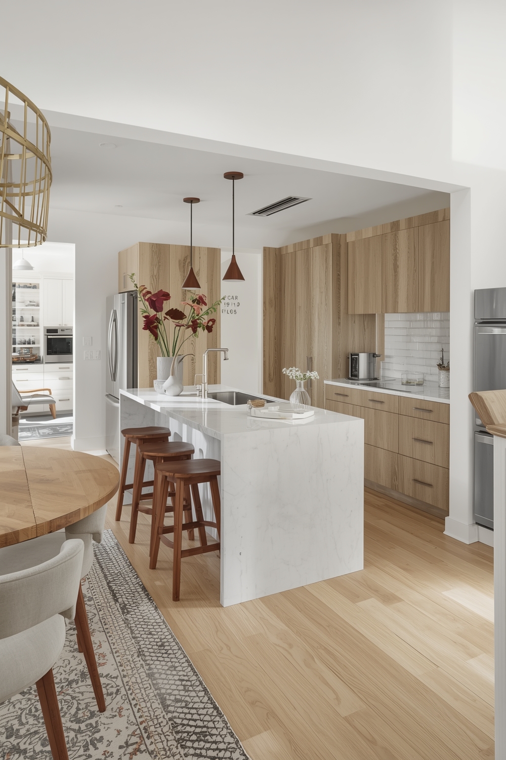 Open Concept White Oak Kitchen
