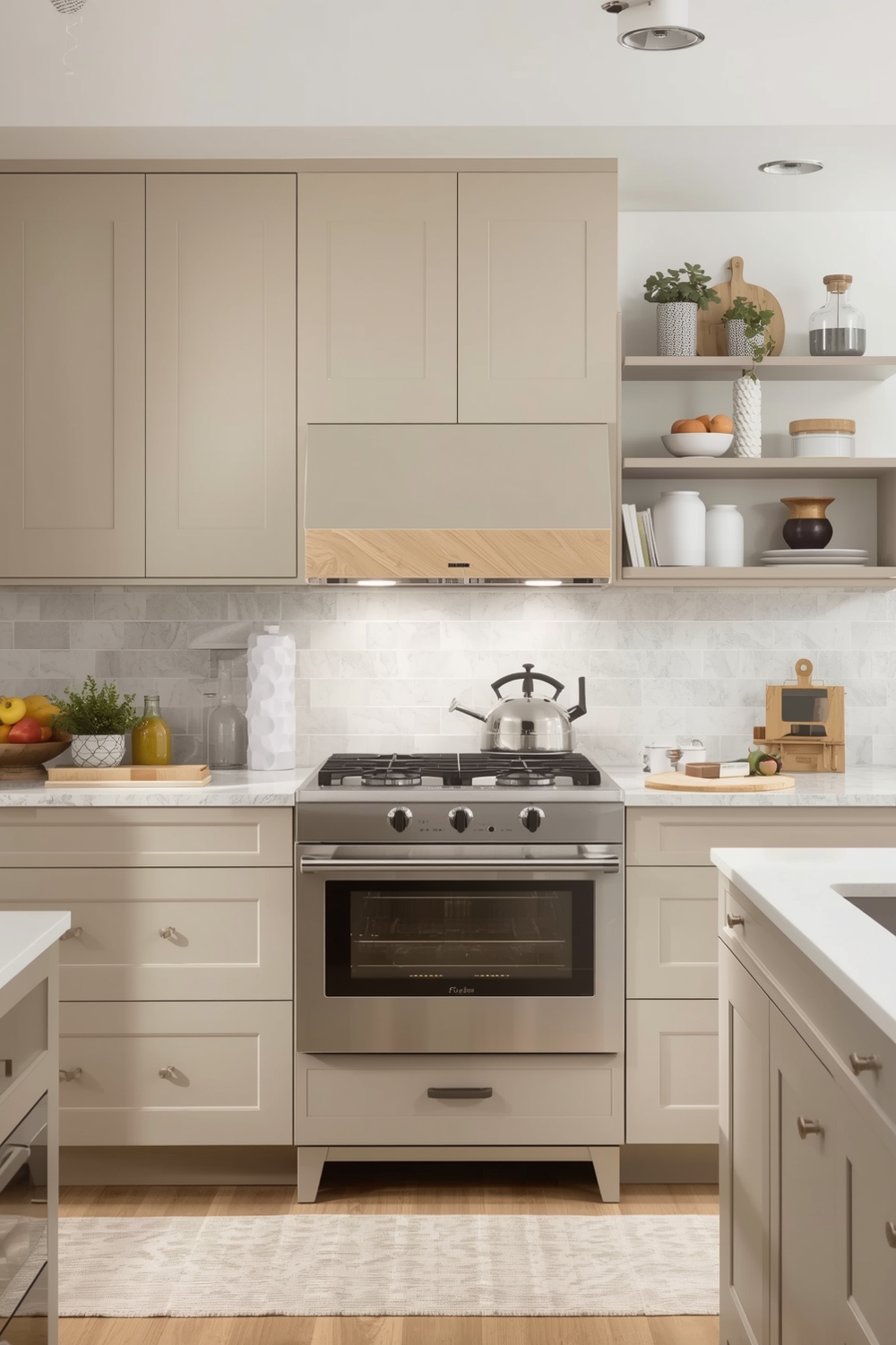 Stylish Beige Kitchen Cabinets