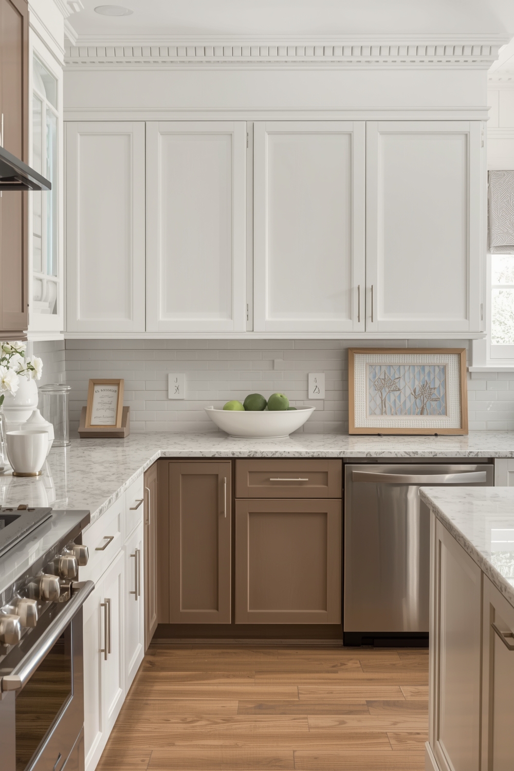 Two-toned Cabinets with Countertops