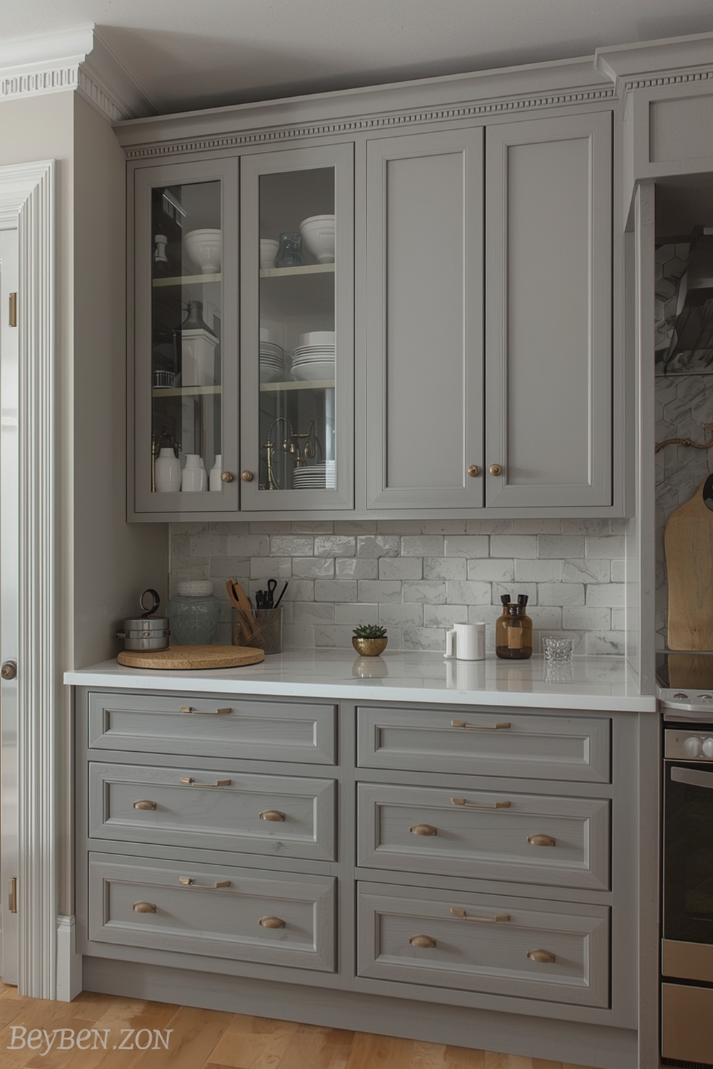 Two-toned Cabinets with Elegant Handles