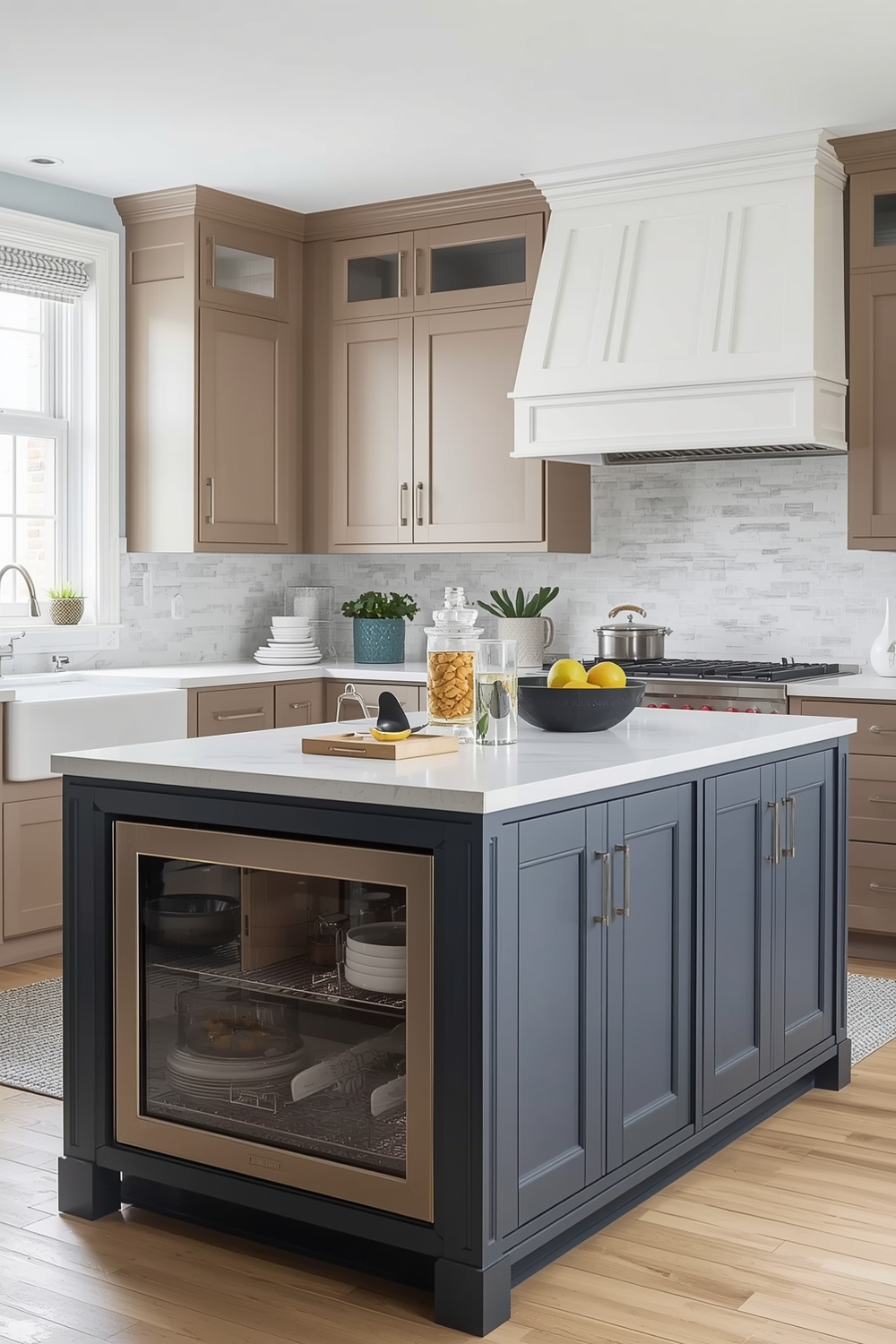 Two-toned Cabinets with Island