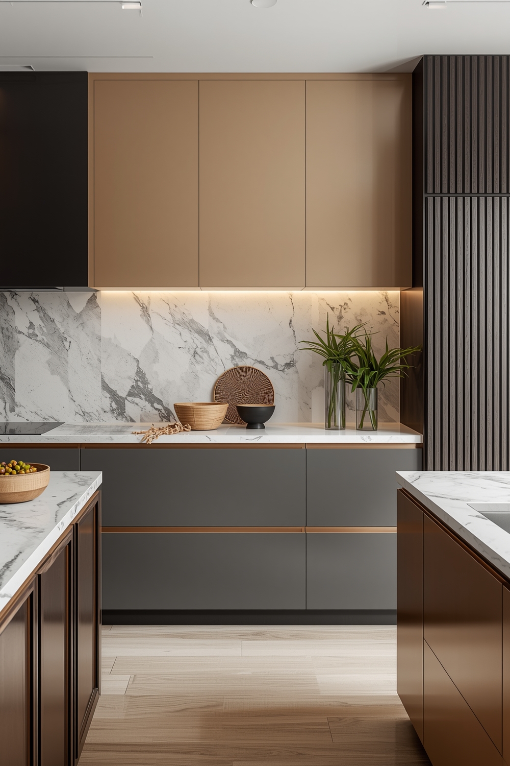 Two-toned Cabinets with Modern Design