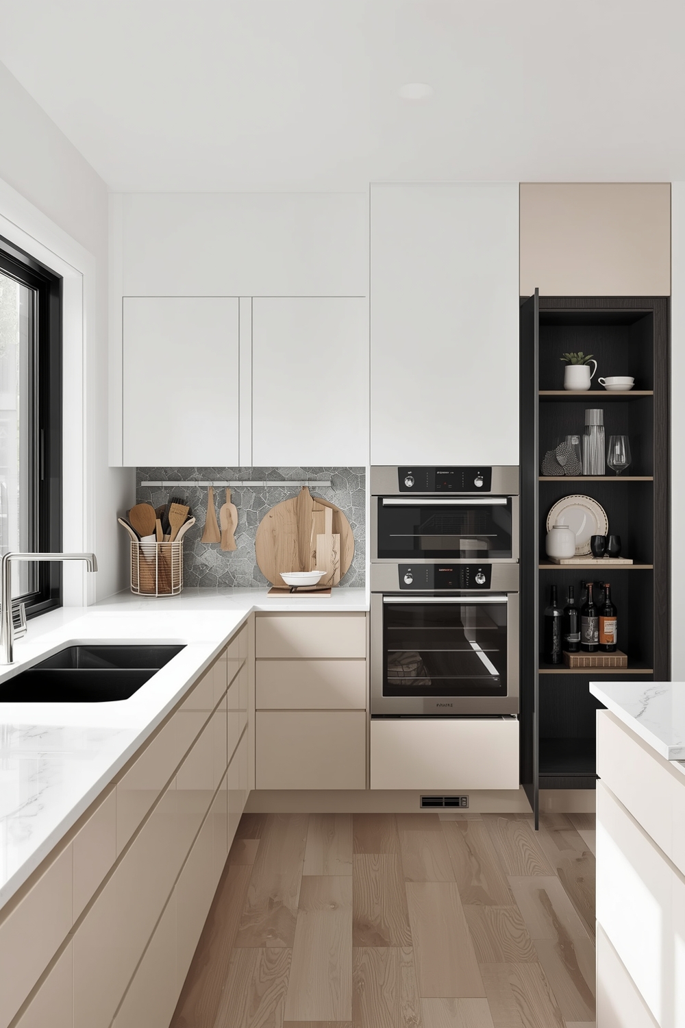 Two-toned Cabinets with Modern Layout