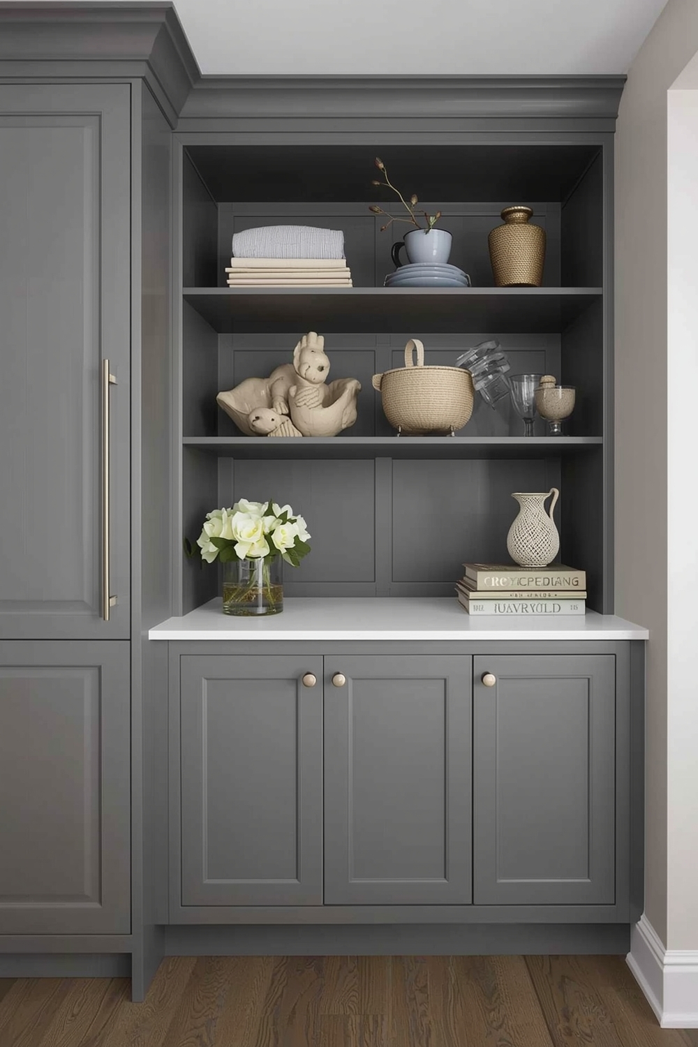 Two-toned Cabinets with Storage Solutions