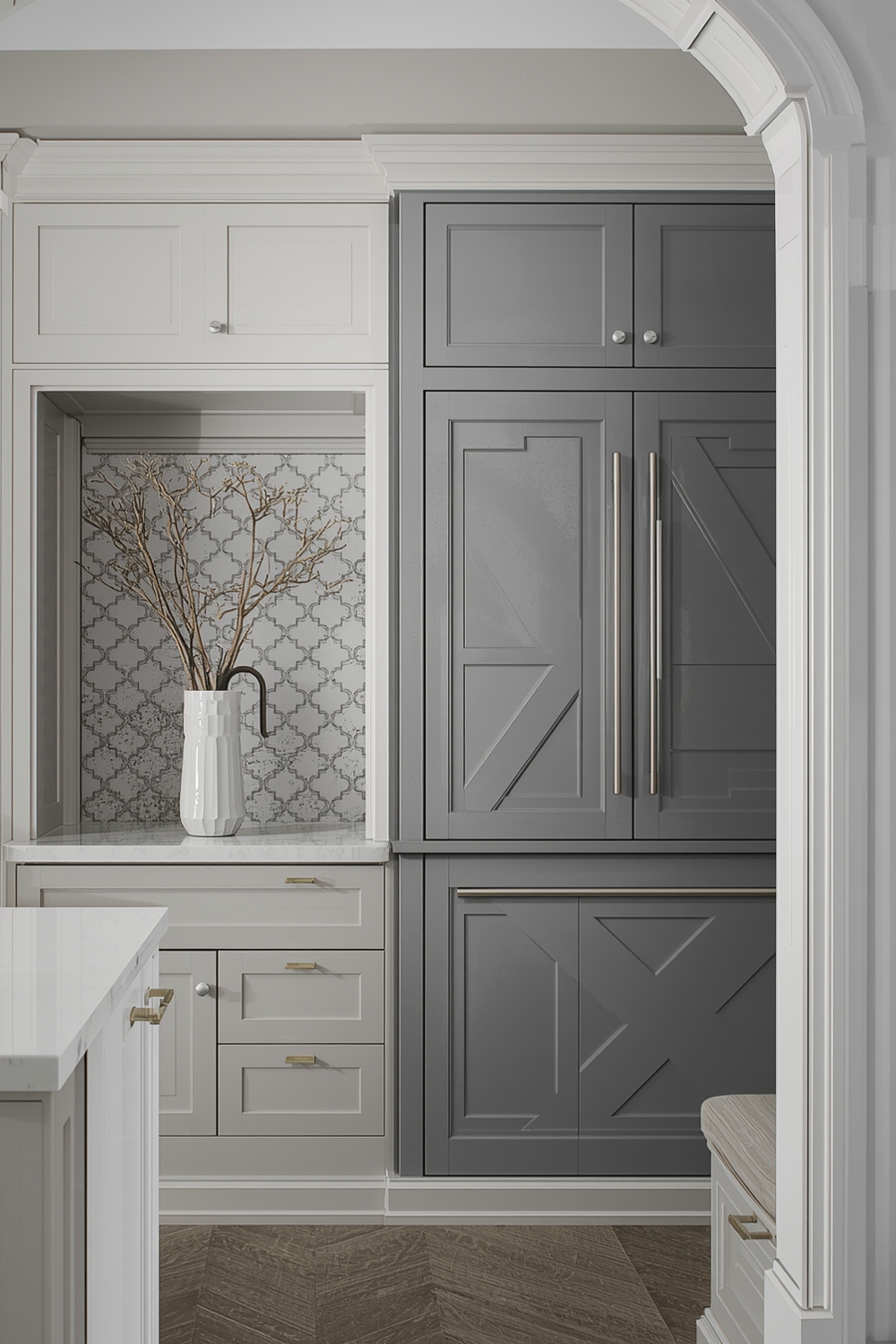 Two-toned Cabinets with Stylish Storage