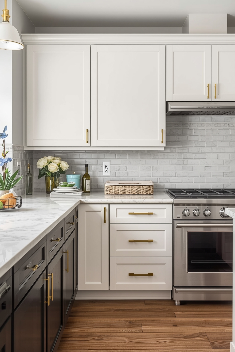 Two-toned Kitchen Cabinet Layouts