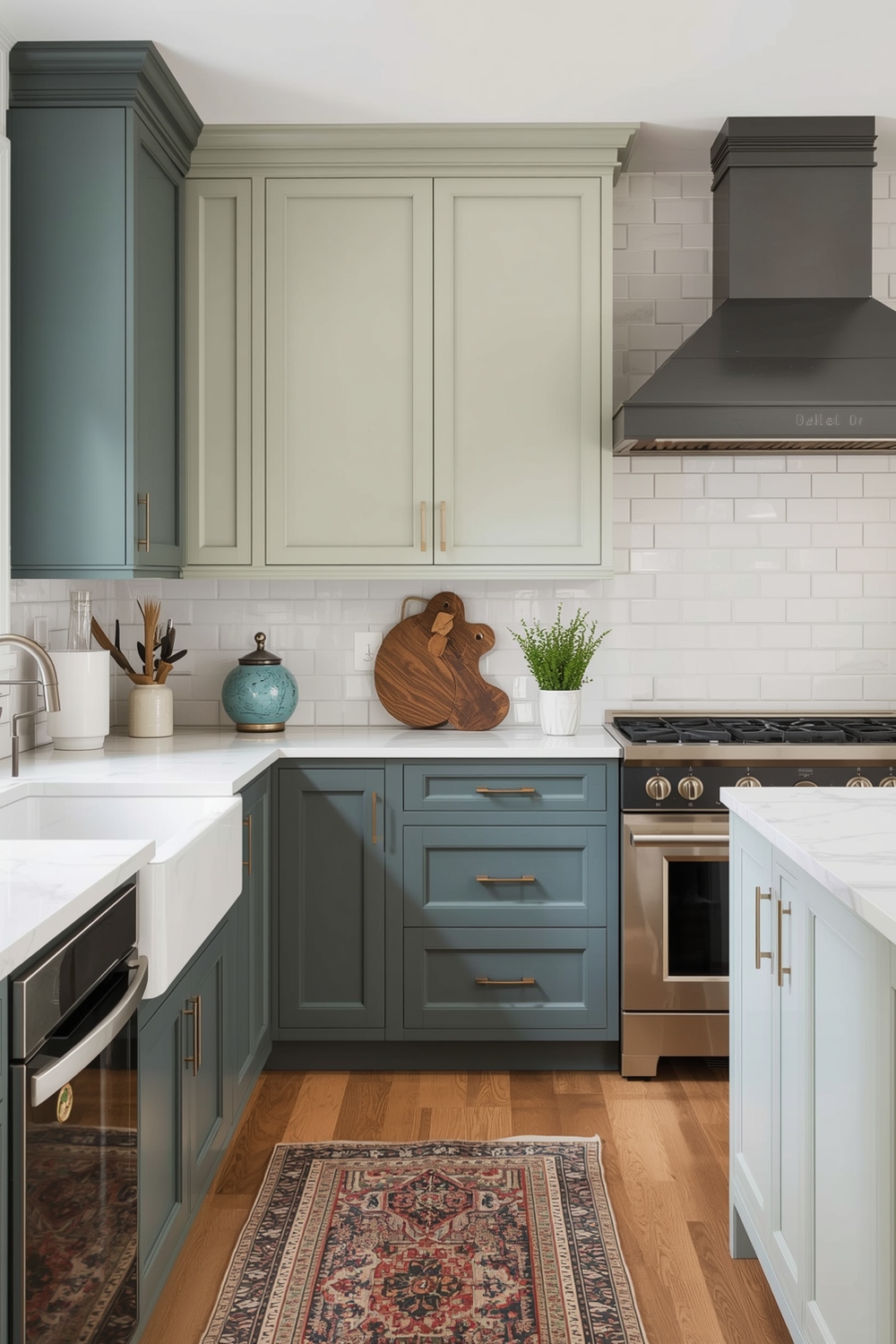 Two-toned Kitchen Cabinets for Cozy Homes