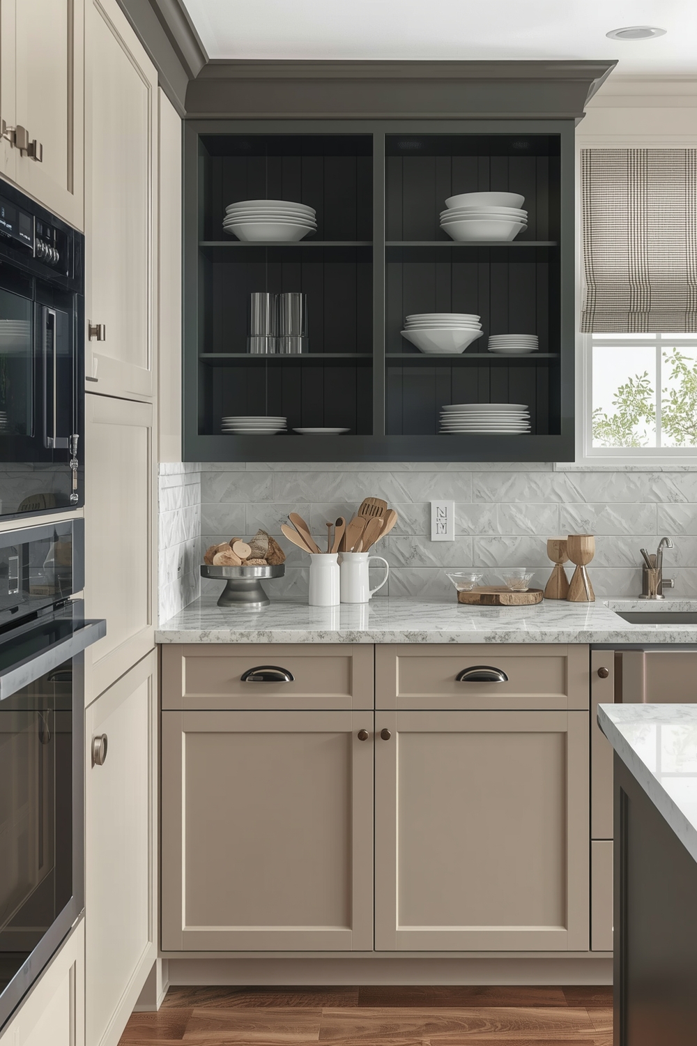 Two-toned Kitchen Cabinets with Countertops