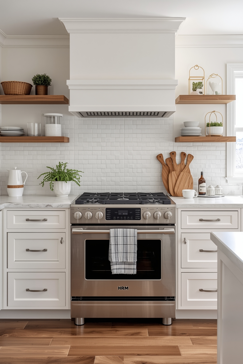 White Oak Kitchen Appliances Setup