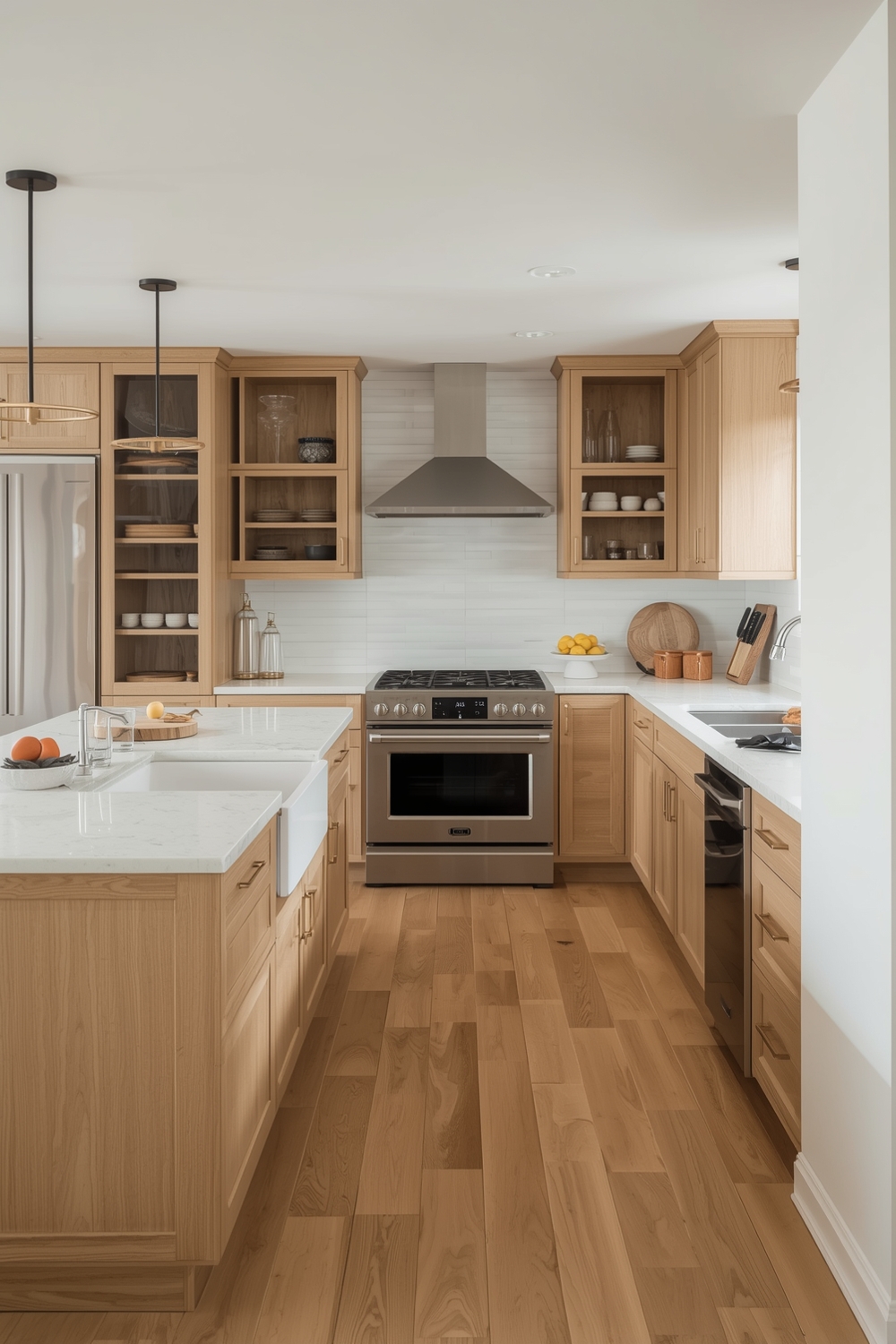 White Oak Kitchen Contemporary Layouts
