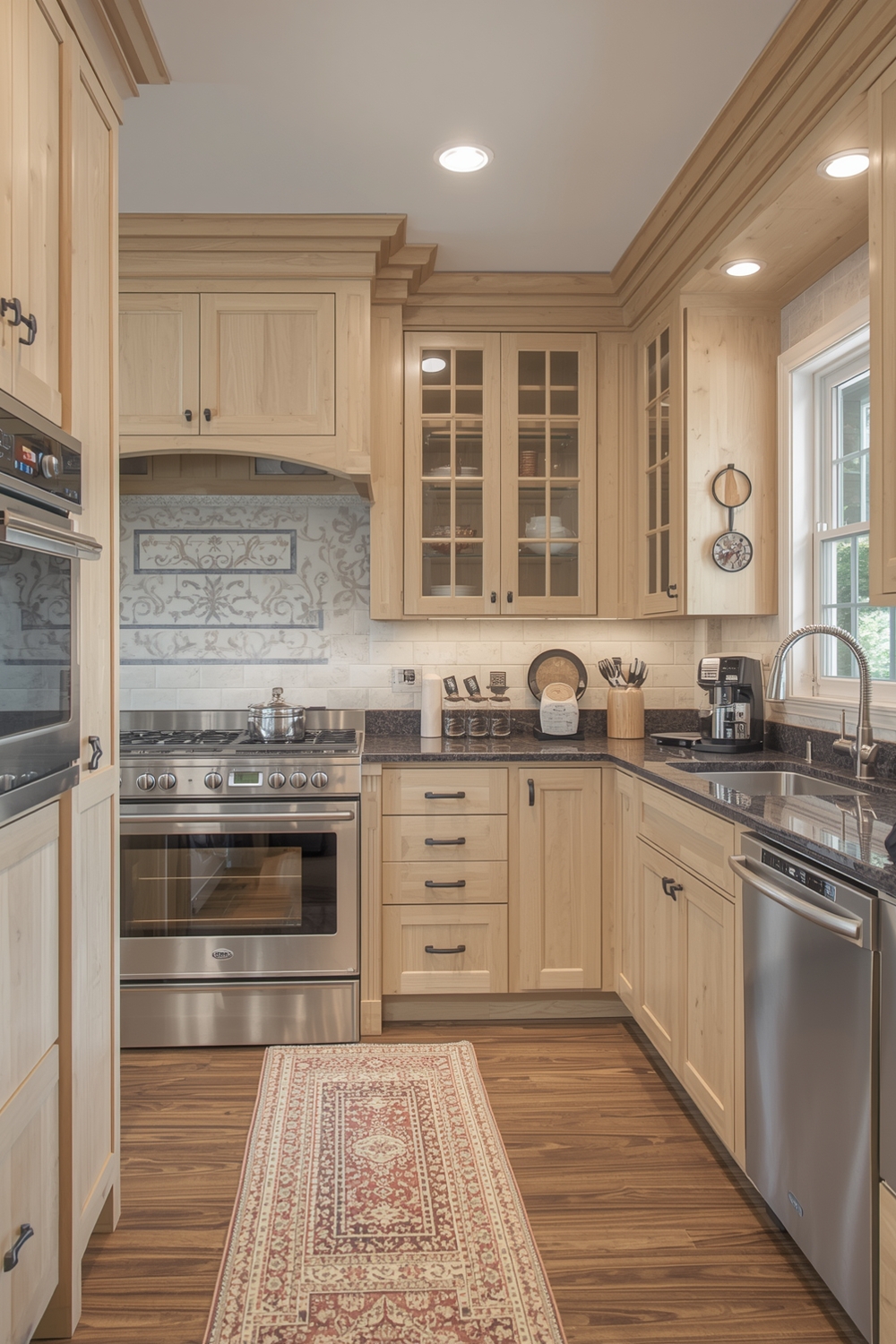 White Oak Kitchen L-Shaped Layout