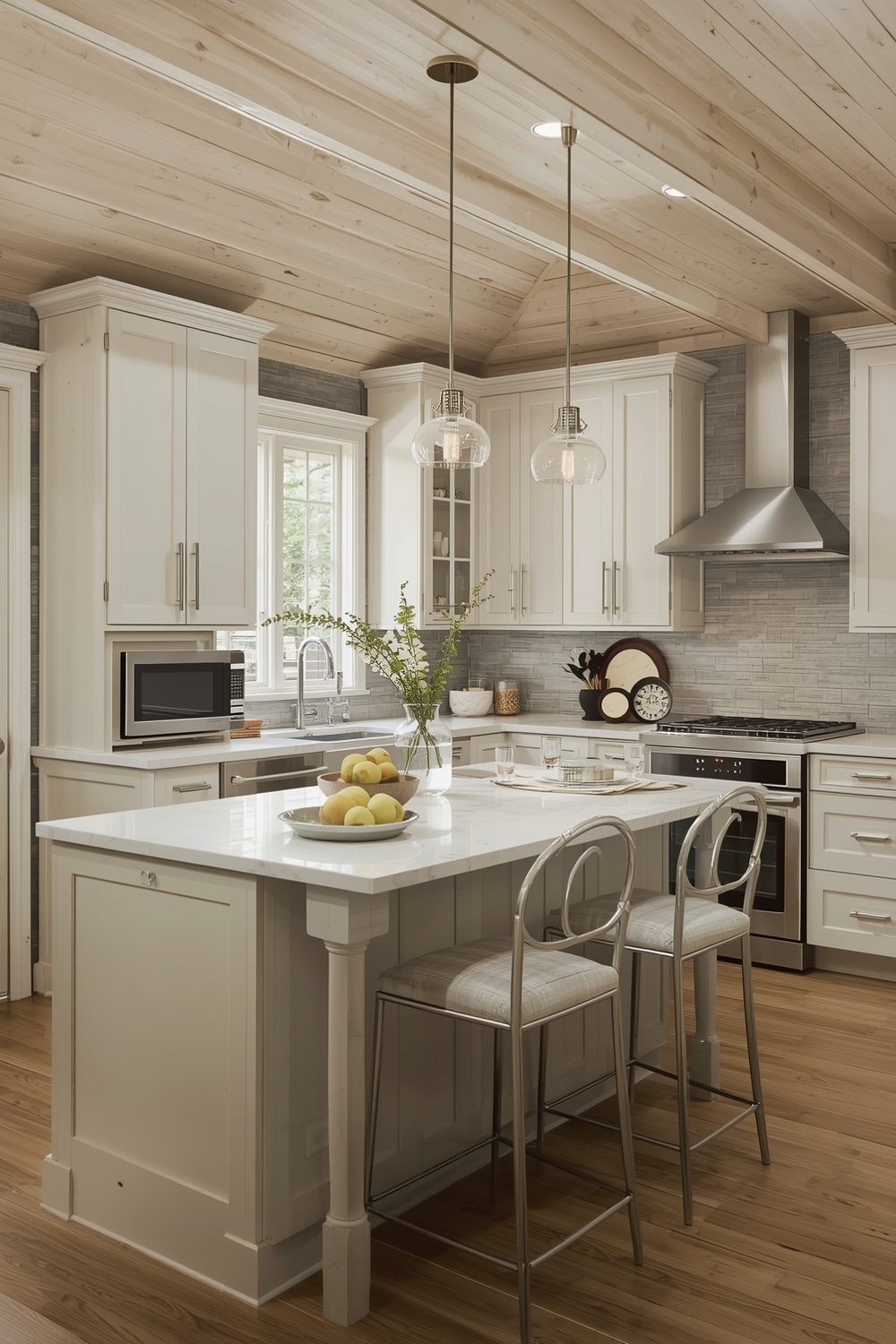 White Oak Kitchen Lighting Design