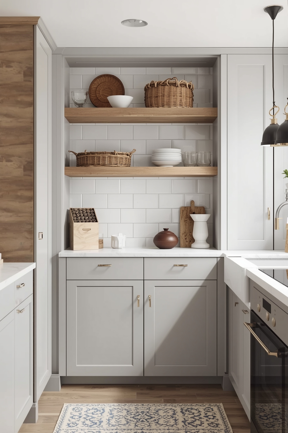 White Oak Kitchen Storage Optimization