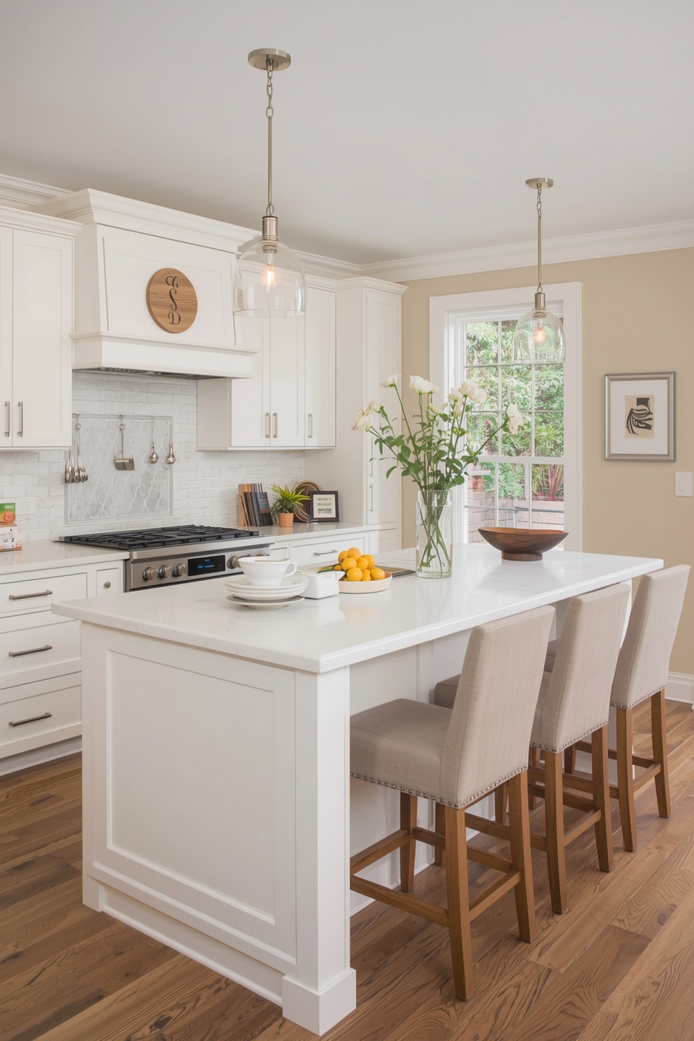 White Oak Kitchen with Breakfast Bar