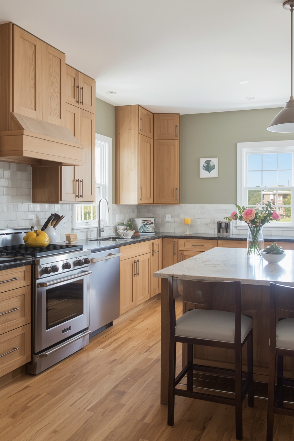 White Oak Kitchen with Luxury Countertops