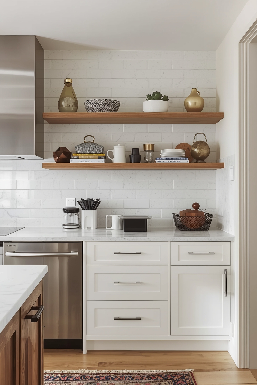 White Oak Kitchen with Open Shelving