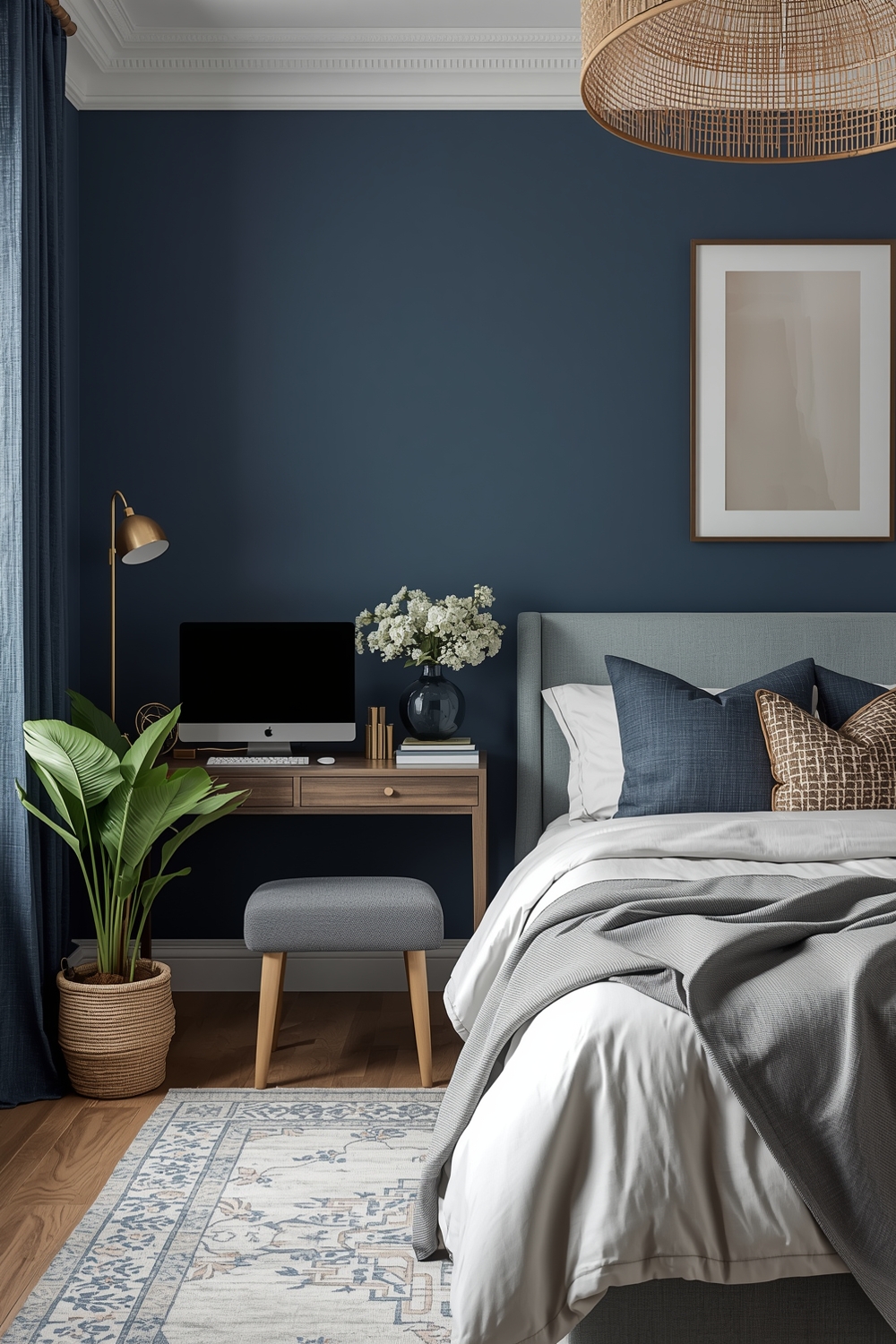 Blue Bedroom Workspace Layouts