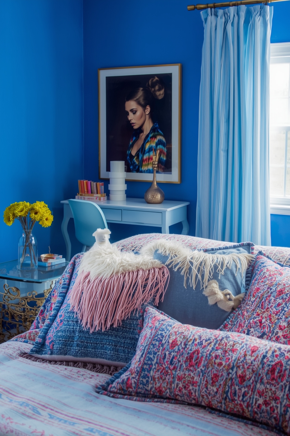 Bright Blue Bedroom Layouts
