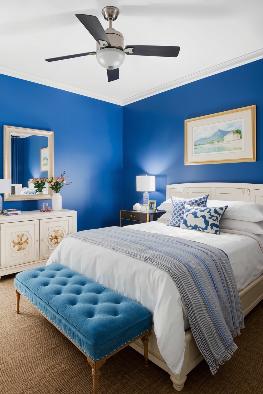 Bright Blue Bedroom Layouts