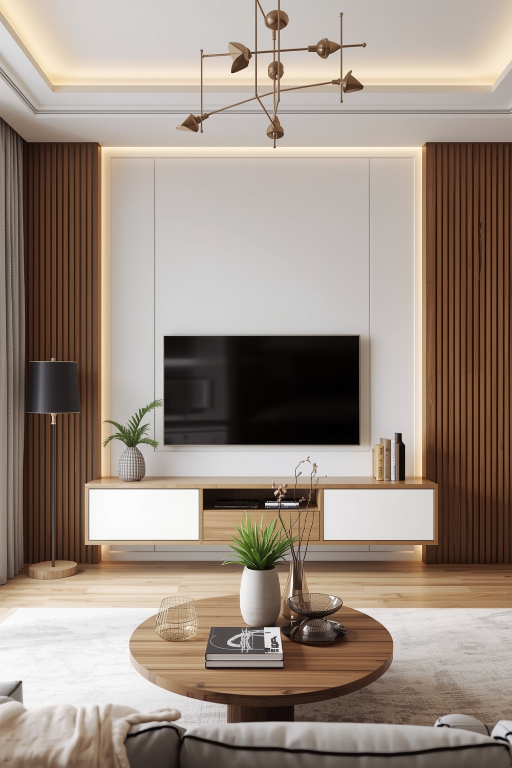 Bright Living Room TV Wall Layouts