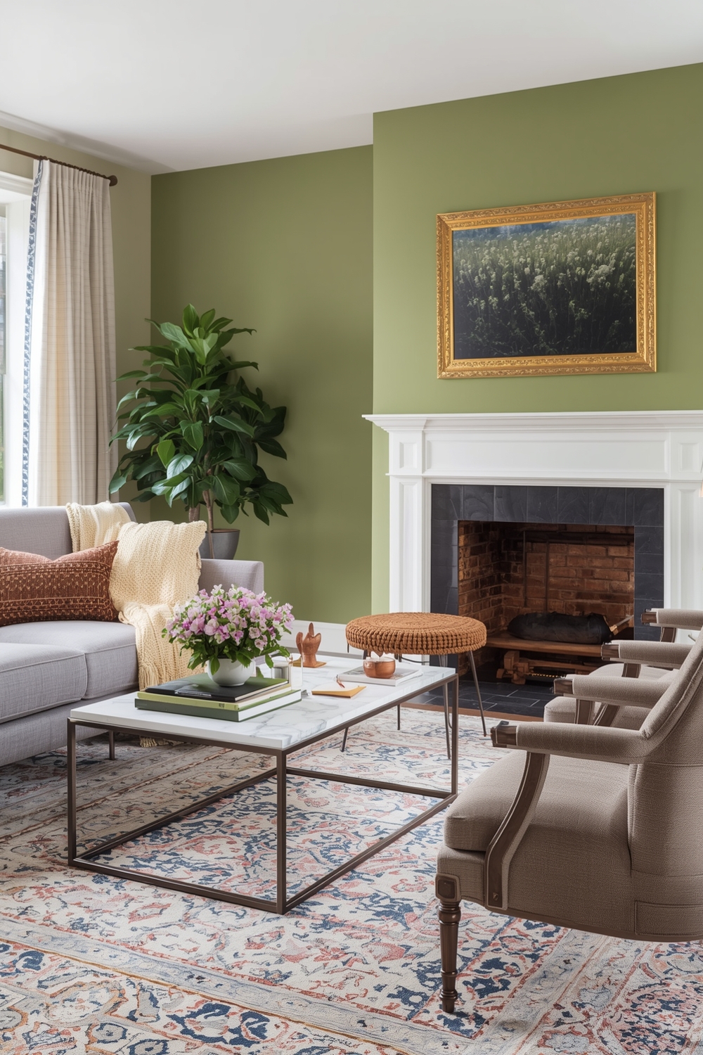 Bright Sage Green Living Room Ideas