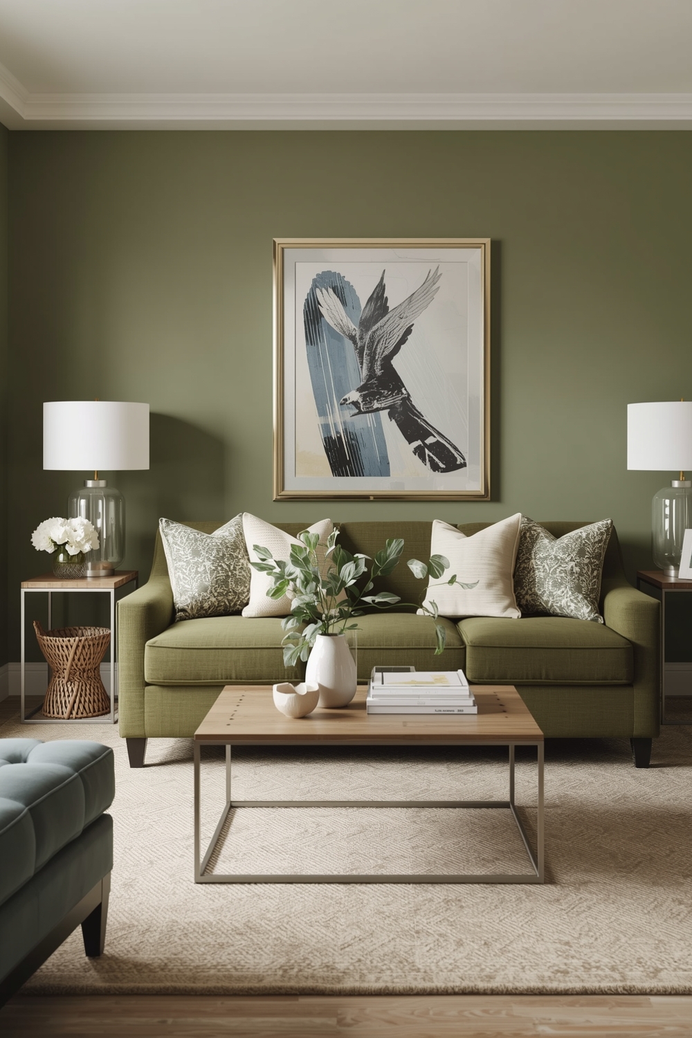 Bright Sage Green Living Room Layouts