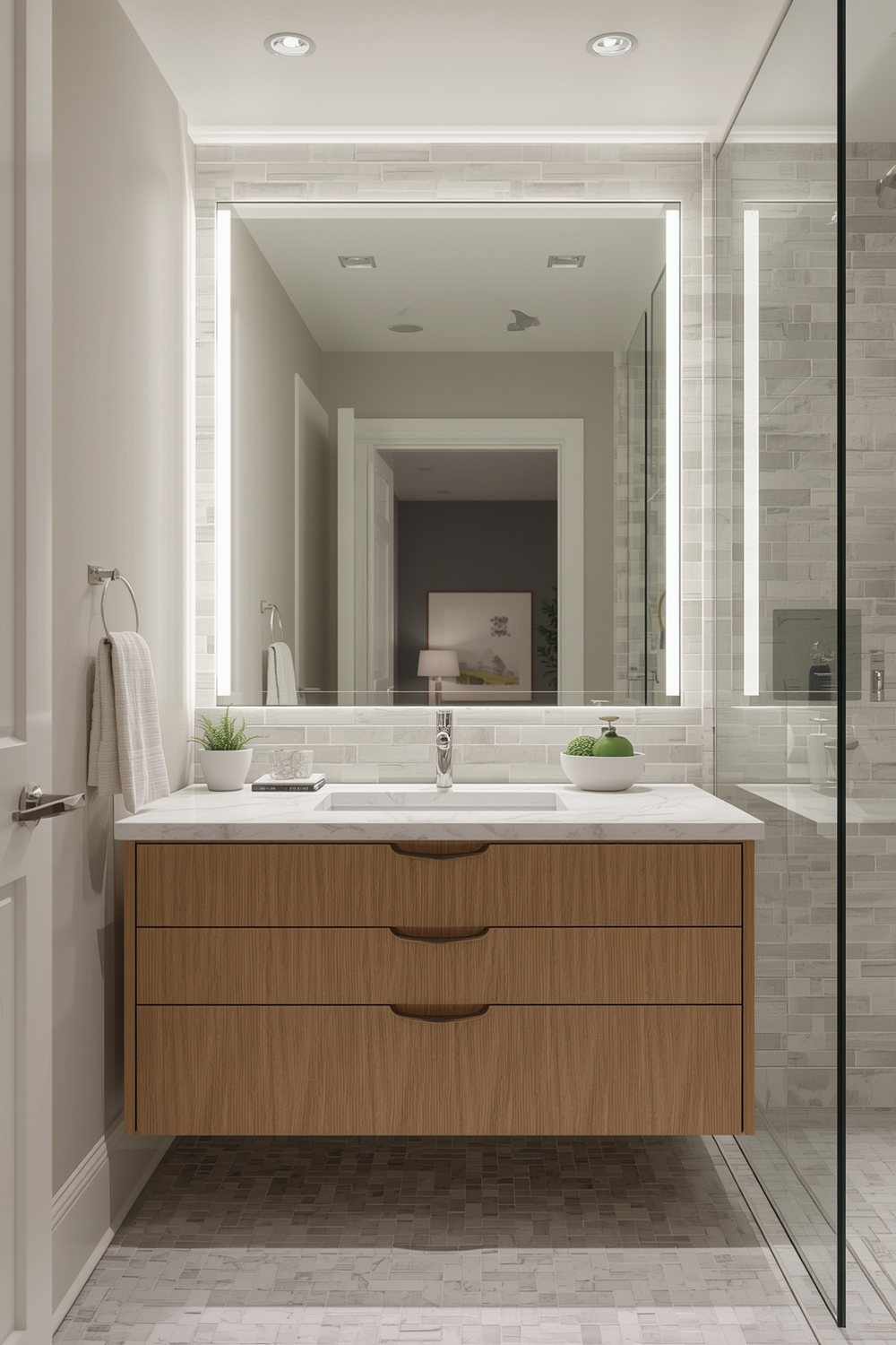 Contemporary Bathroom Mirror Layouts