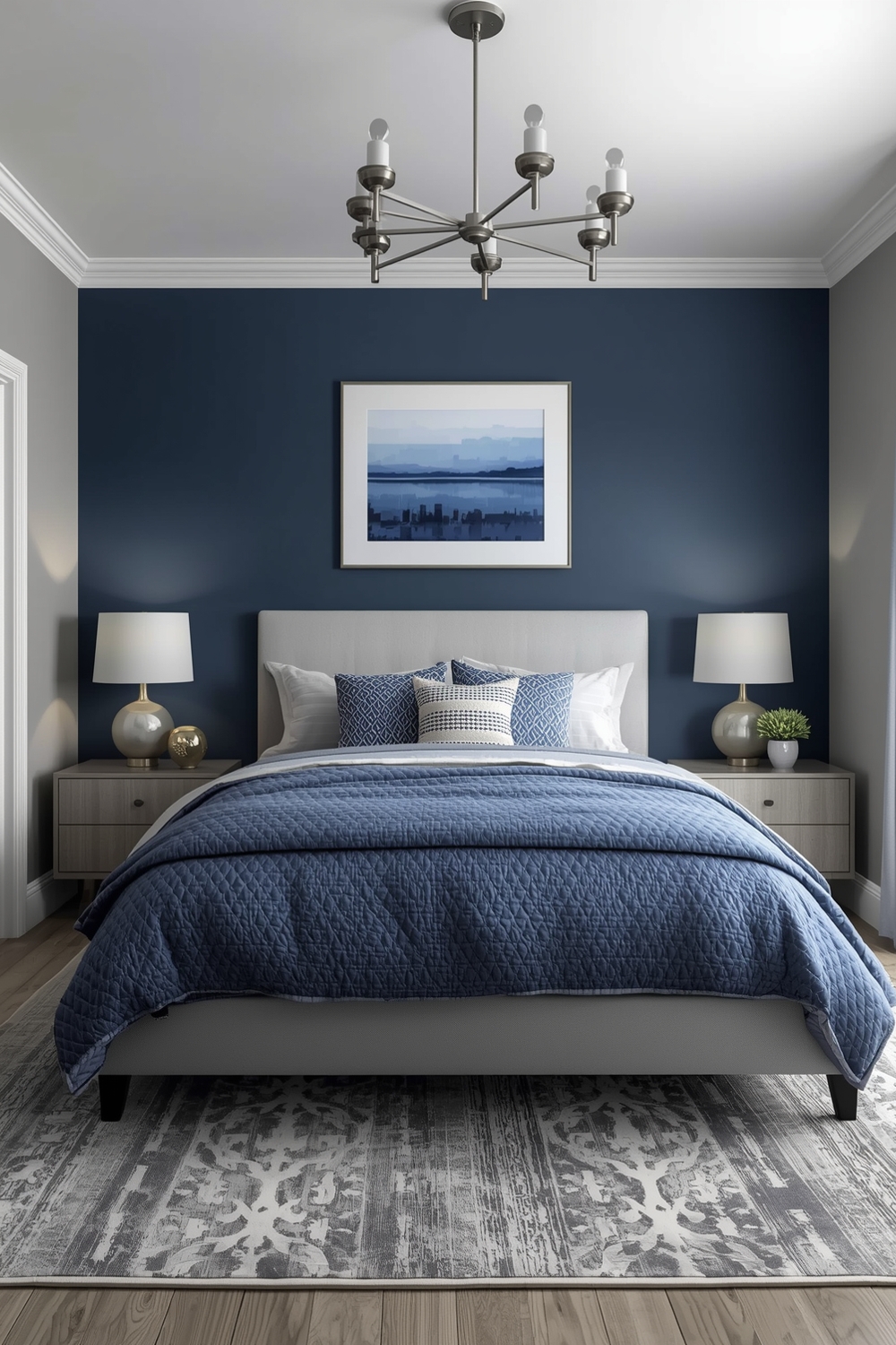 Contemporary Blue Bedroom Layouts