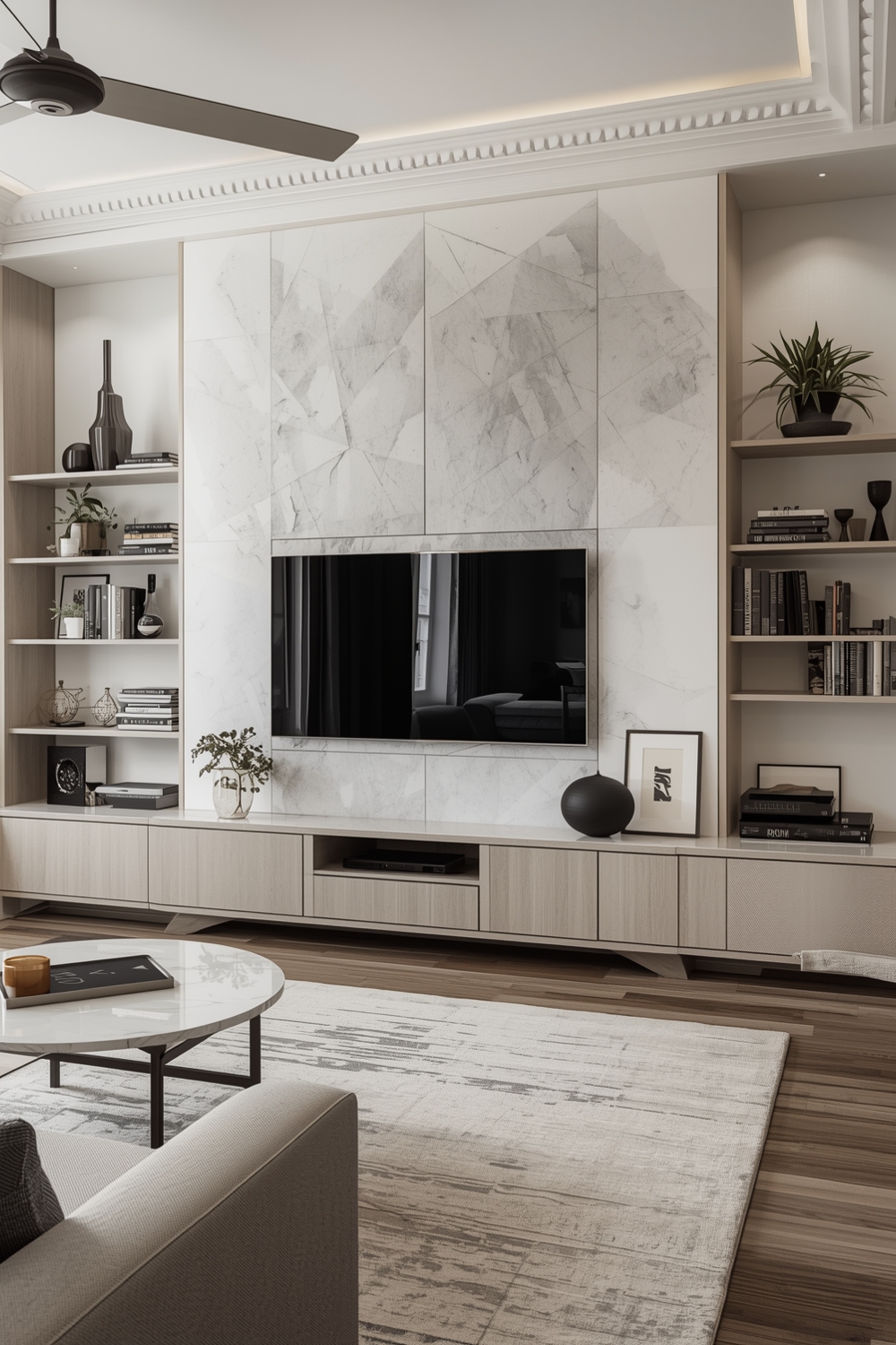 Contemporary Living Room TV Wall Ideas