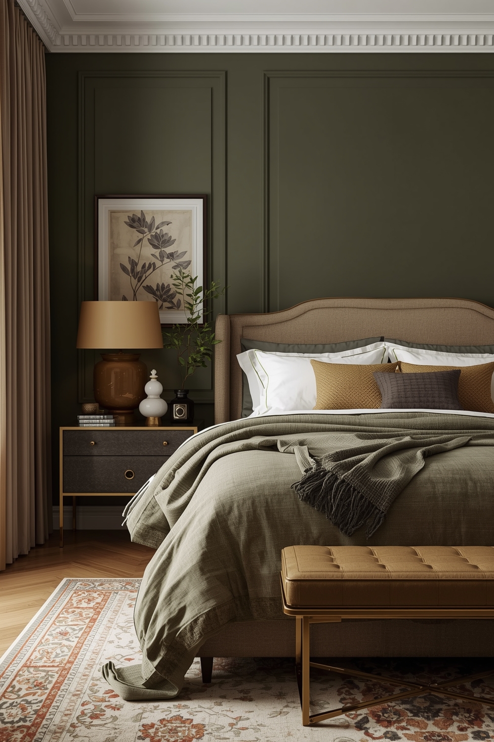Contemporary Olive Green Bedroom Designs