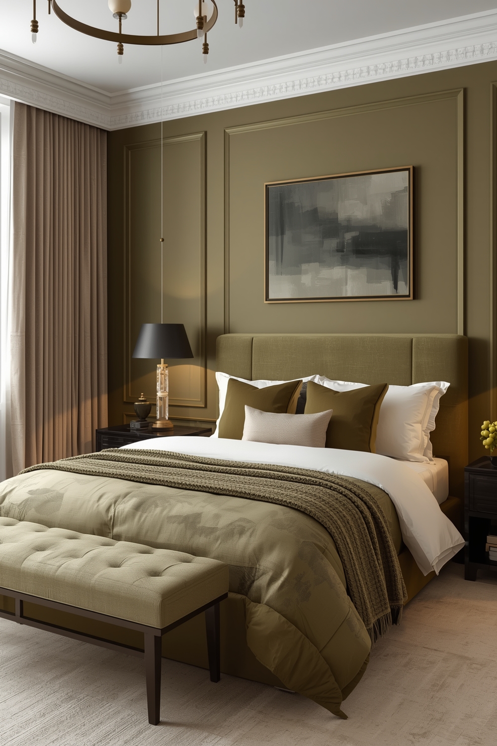 Contemporary Olive Green Bedroom Inspiration