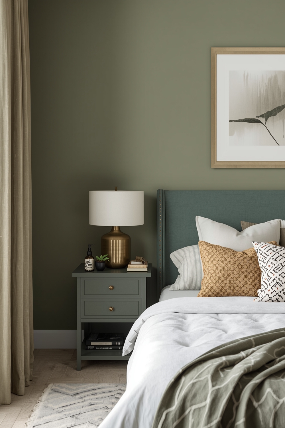 Contemporary Sage Green Bedroom Layouts