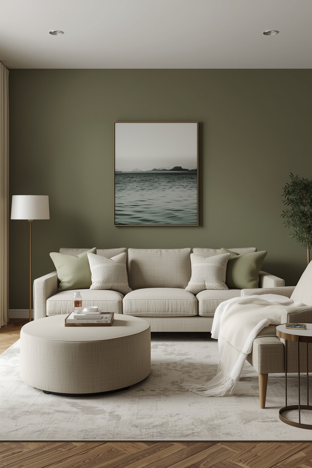 Contemporary Sage Green Living Room Layouts