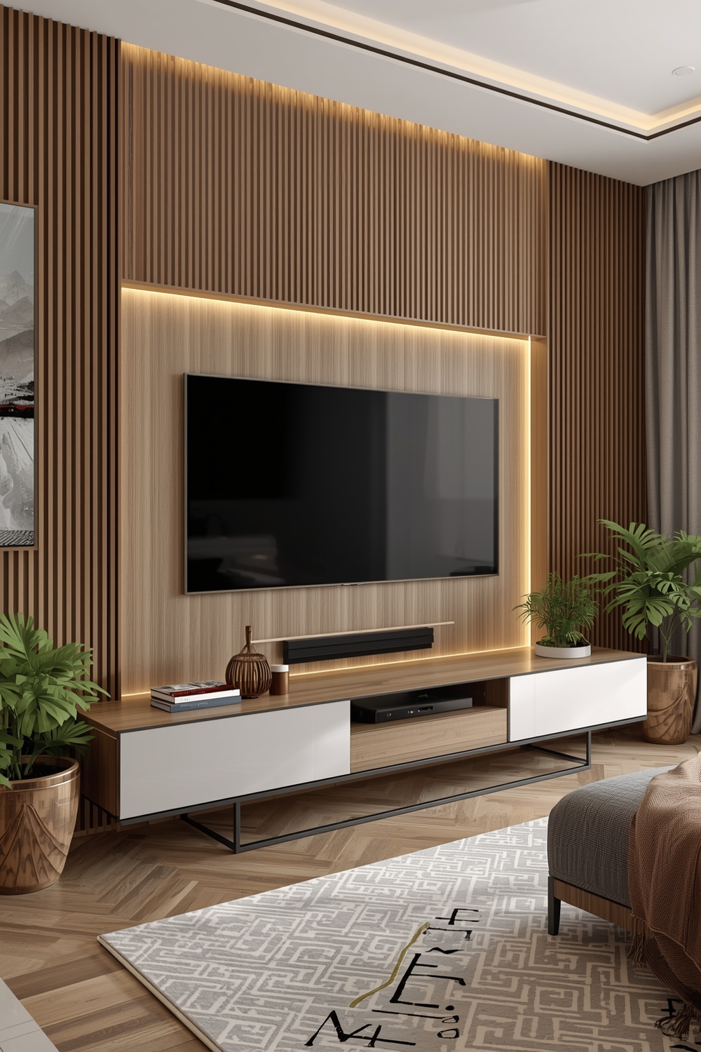 Contemporary TV Wall Layout Ideas