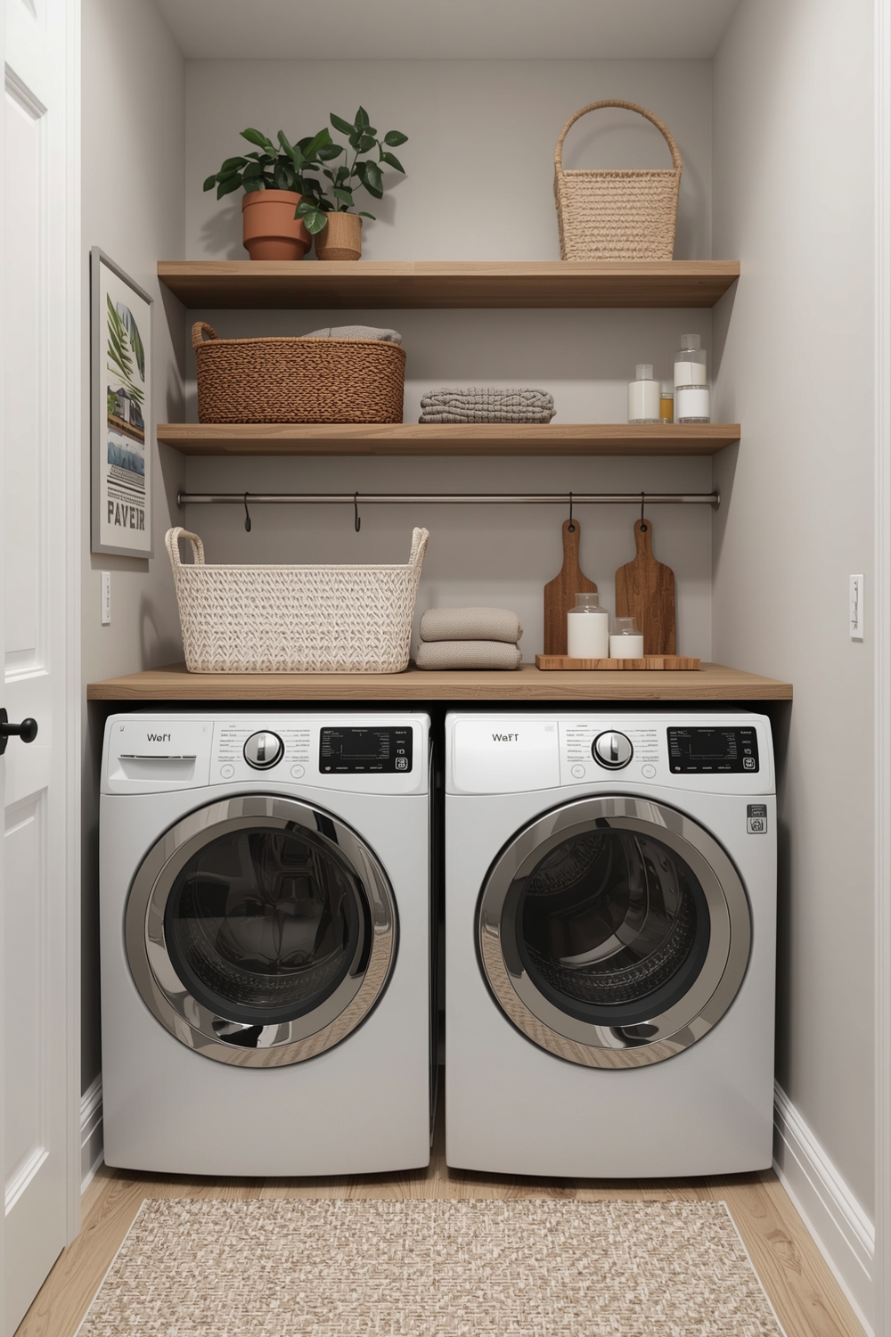 Cozy Laundry Room Storage