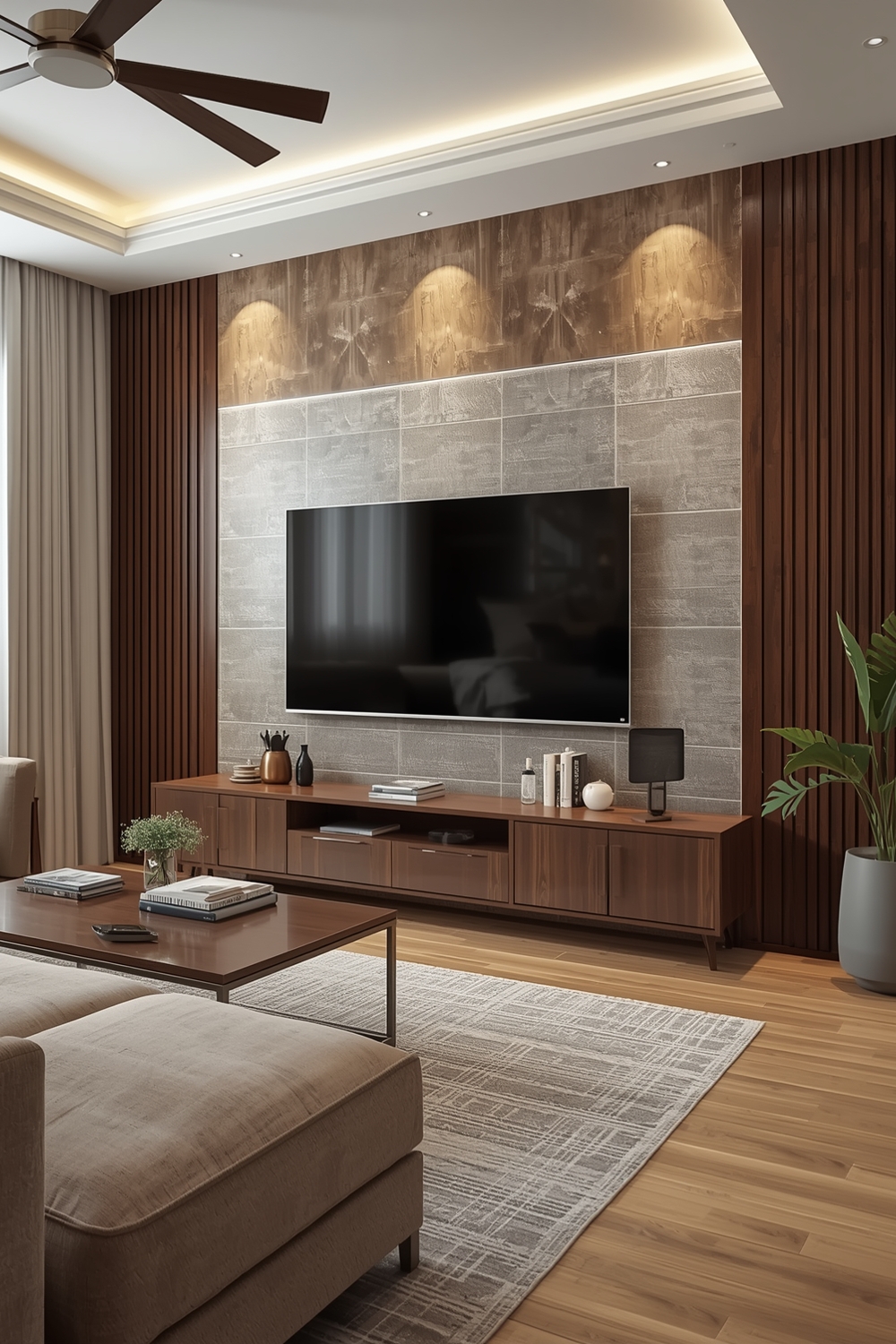 Cozy Living Room TV Wall Designs